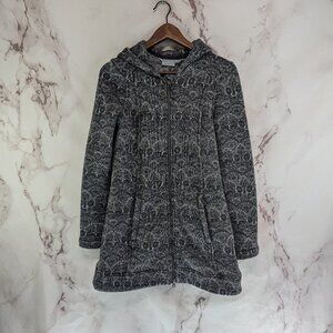 Athleta Jacket Women XS Gray Hoodie Long Parka Full Zip Sweater Knit Fleece